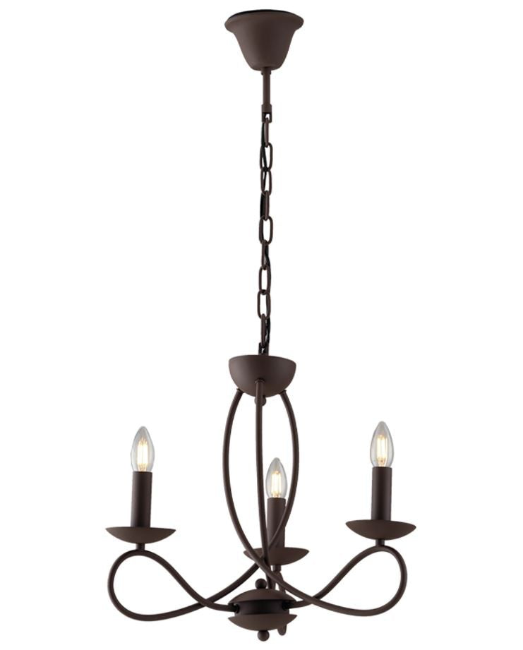 Lampadario GINEVRA a Sospensione 3 Luci Led(E14) 48 cm in Metallo