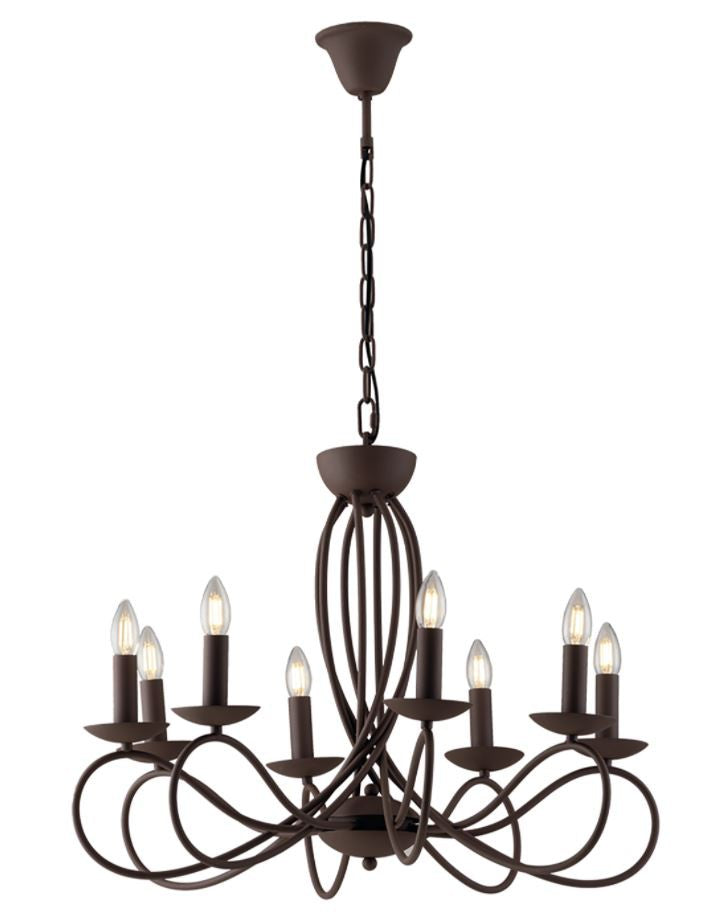 Lampadario GINEVRA a Sospensione 8 Luci Led(E14) 70 cm in Metallo
