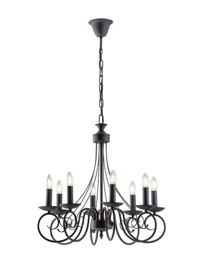 Lampadario BEATRICE a Sospensione 8 Luci Led (E14) 63 cm In Metallo