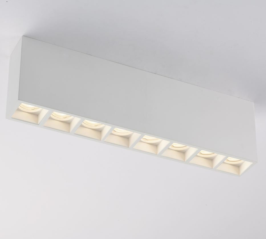 Plafoniera HAPIS Rettangolare 8 Luci Led(GU10 Mini) 39 cm in Gesso