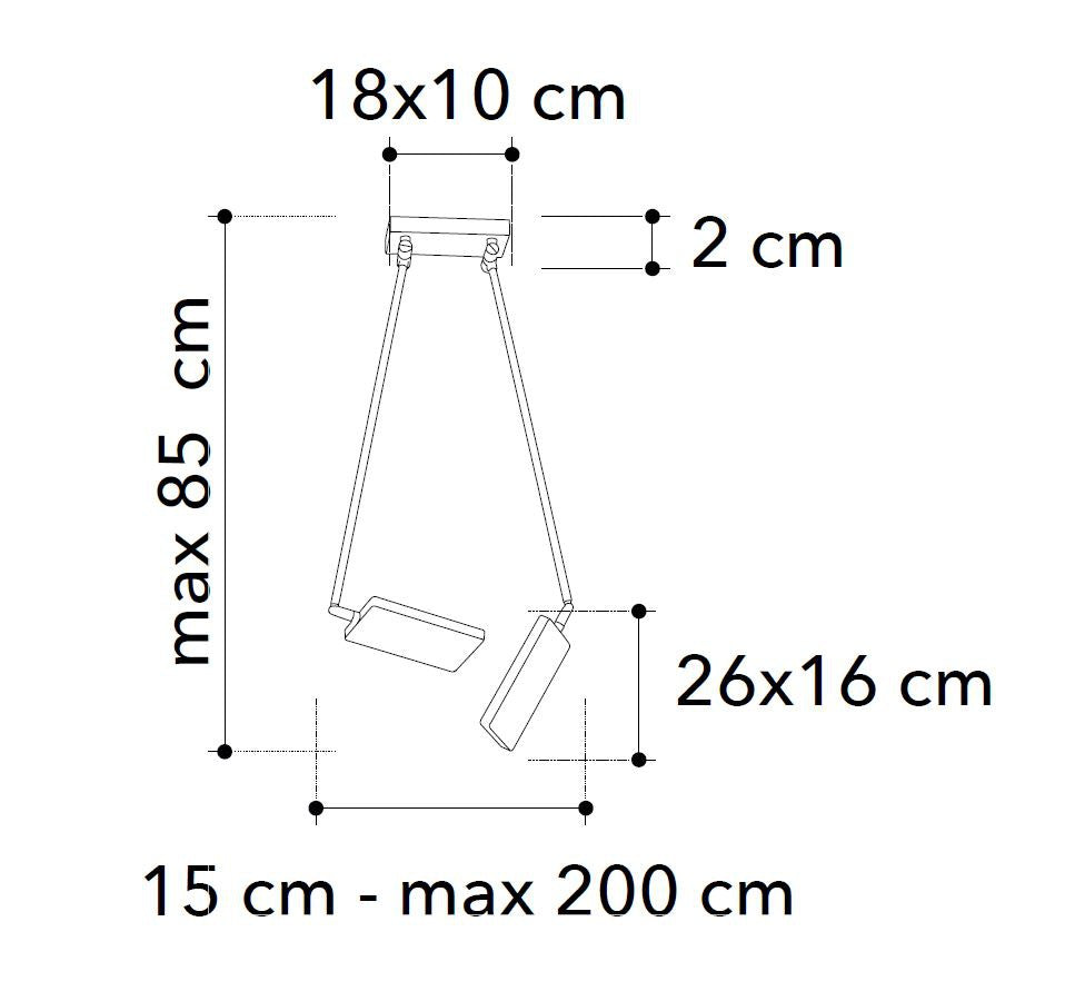 BOOK LED Ceiling Light 200cm 36W In Aluminum