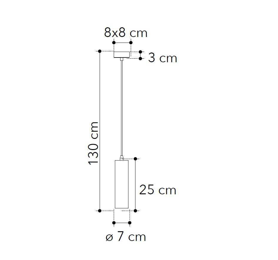 Lampada KRUK Cilindrica a Sospensione Led(GU10) 130 cm In Cemento