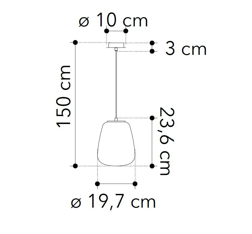 Lampadario SMOKE a Sospensione Led(E27) 19.5cm in Vetro