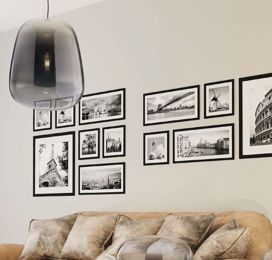 Lampadario SMOKE a Sospensione Led(E27) 34 cm in Vetro