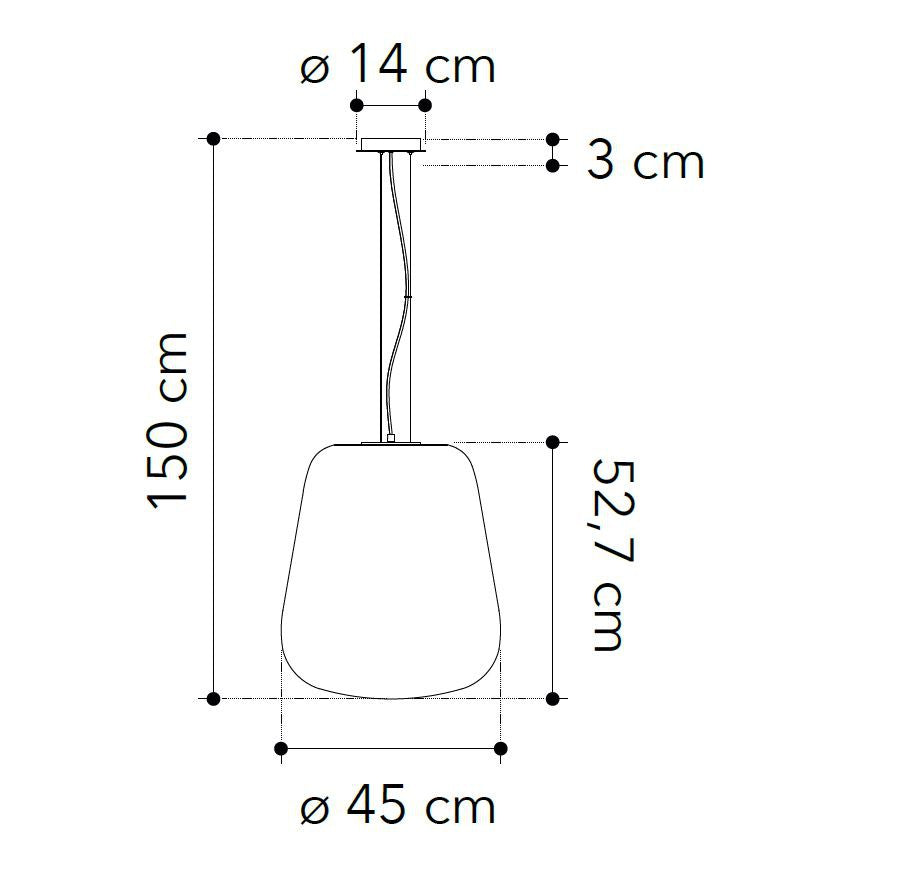 Lampadario SMOKE a Sospensione Led(E27) 45cm in Vetro