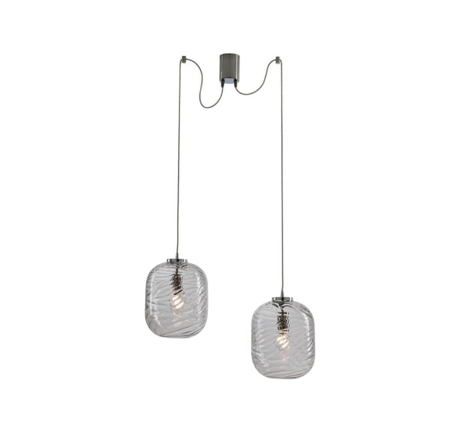Lampadario NEREIDE 2 luci (E27) 250 cm In Vetro