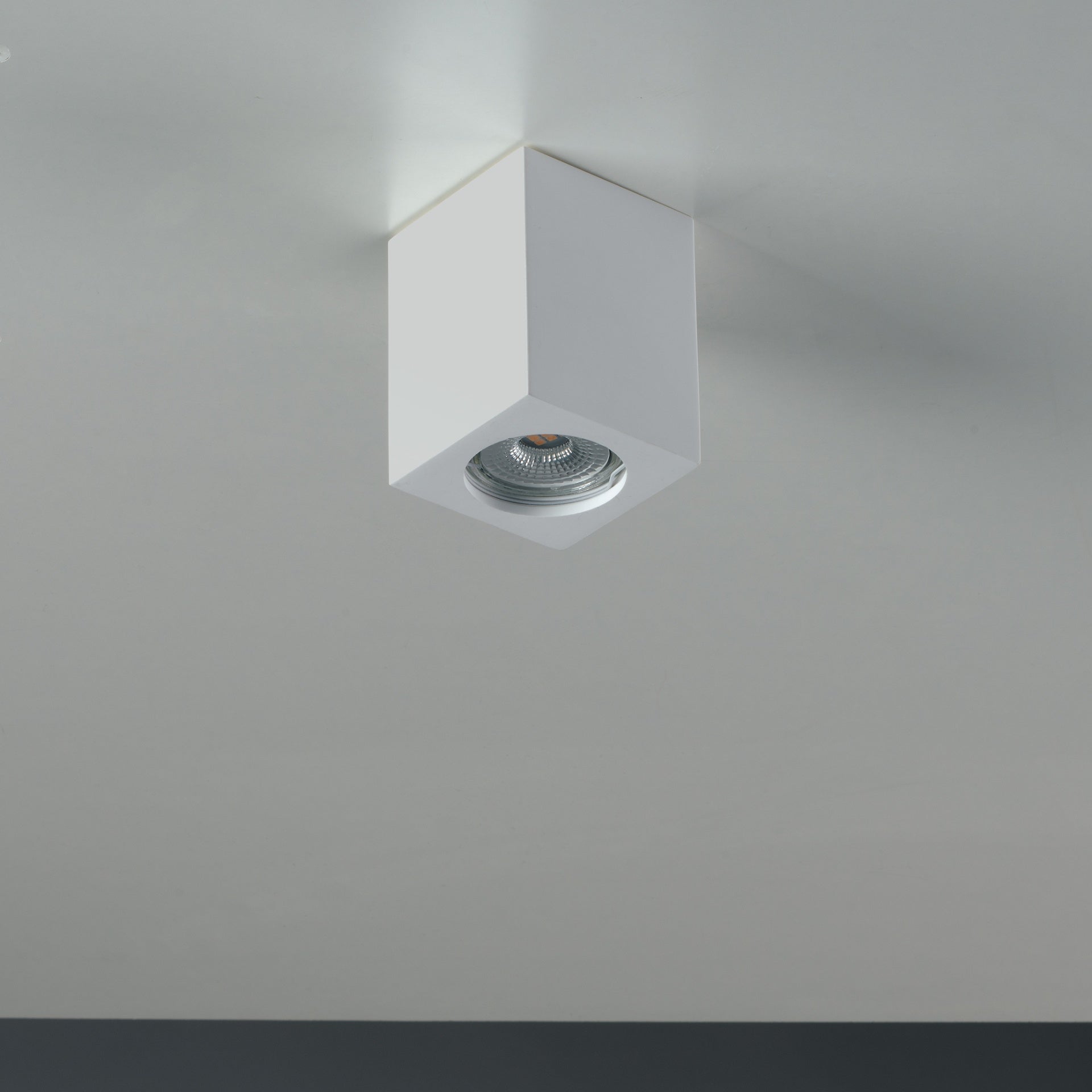 Plafoniera SPACE Led(GU10) Quadrata 9 cm in Gesso