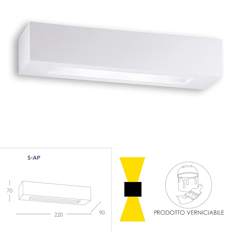 Applique CANDIDA Led (E14) 22 cm In Gesso