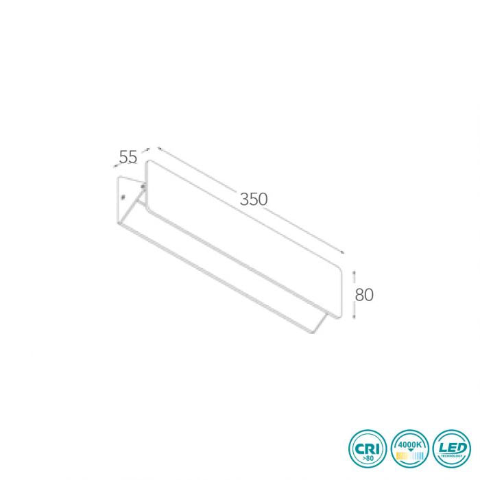 Applique AILERON Led 10W 35 cm In Alluminio