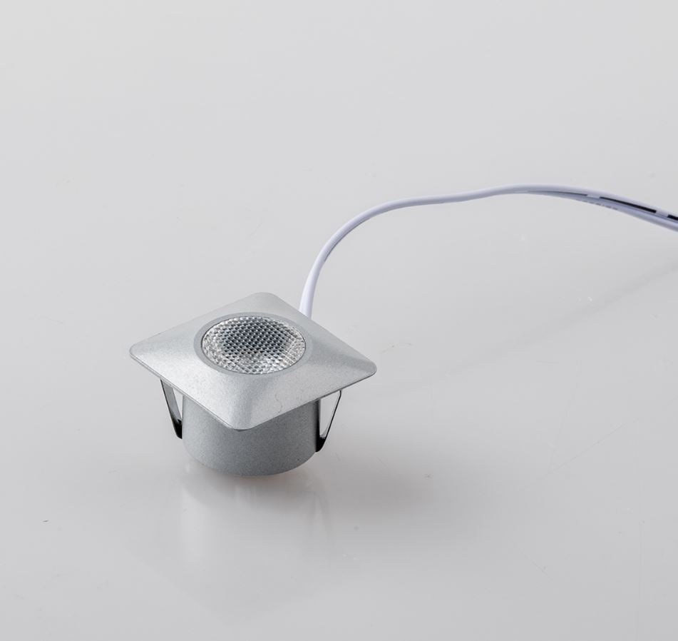 Kit 3 faretti ASSO Da Incasso Quadrati Led 1W in alluminio