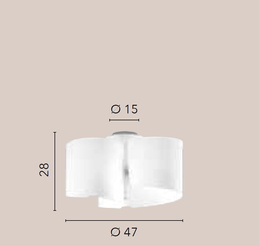 Lampada IMAGINE a Sospensione 3 luci Led(E27) 120cm In Vetro