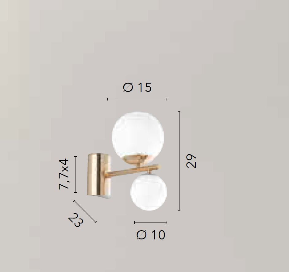 Applique HERA Led(G9) 29 cm In Metallo