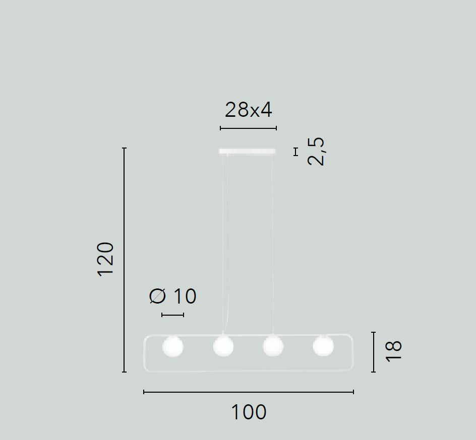 Lampadario ROXY (G9) 100 cm In Alluminio