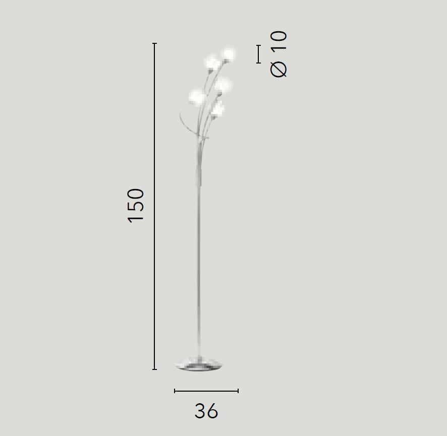 Piantana BLOG 5 Led(G9 ) 150 cm In Alluminio