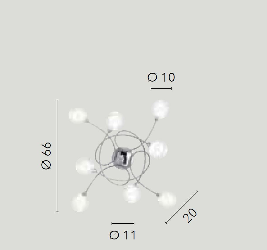 Applique BLOG 8 Led(G9) 66 cm In Acciaio