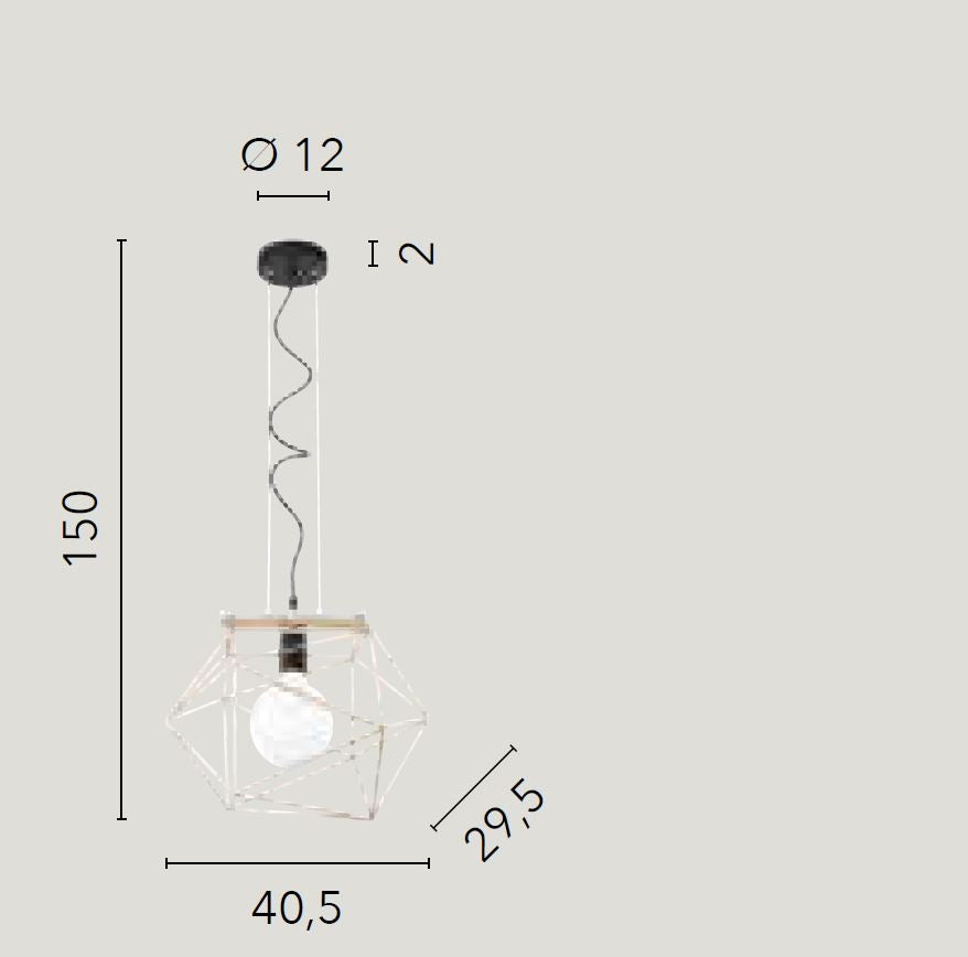 Lampadario ABRAXAS a sospensione Led 150 cm In Metallo