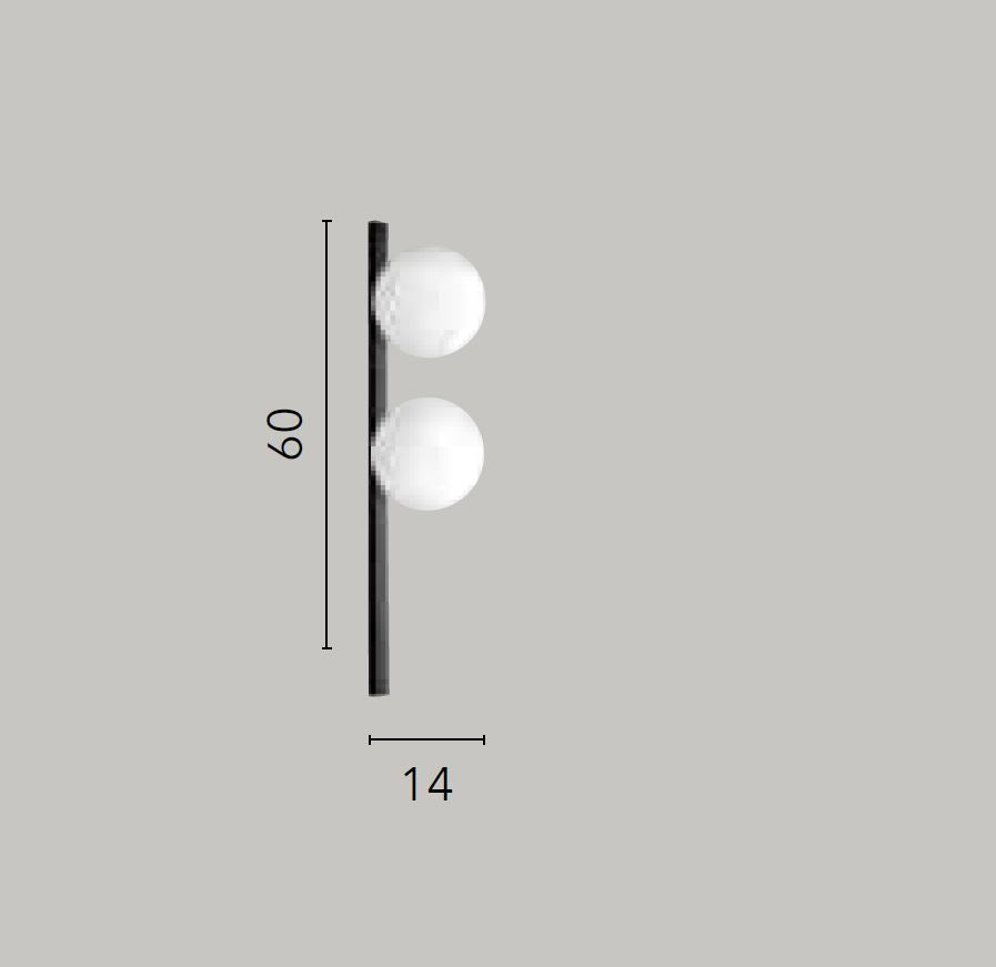 Applique ENOIRE 2 Luci Led(E14) 60 cm in Metallo