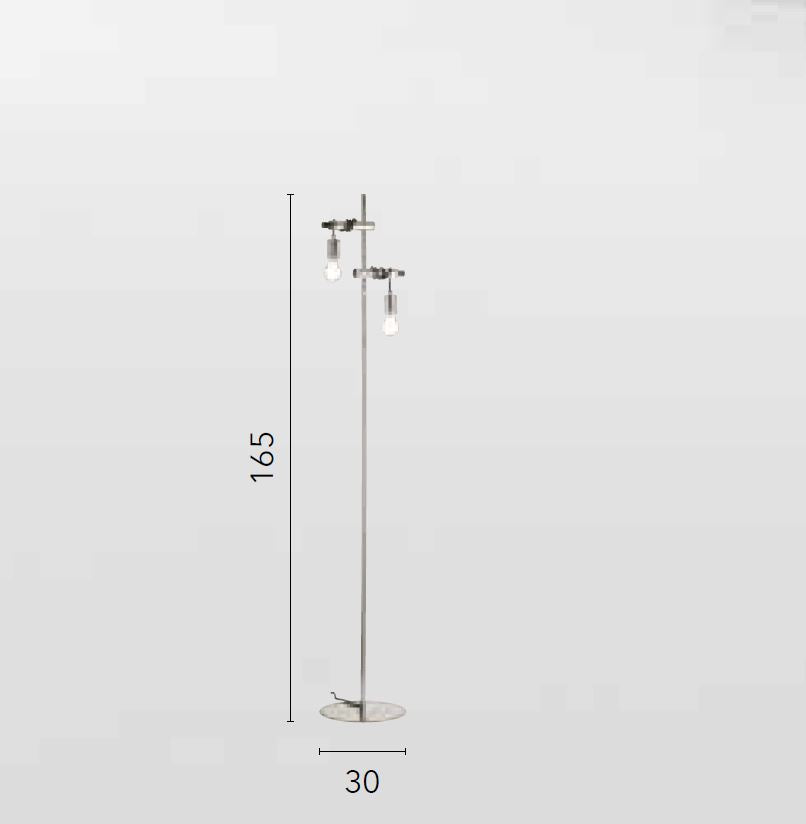 Piantana ADMIRAL 2 Luci Led(E27) 165 cm in Metallo