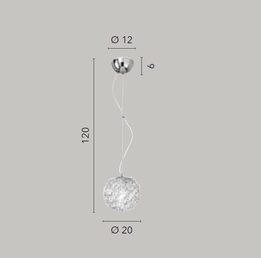 Lampadario ASTRA a Sospensione Led(E27) 120x20 cm In Metallo e Cristallo