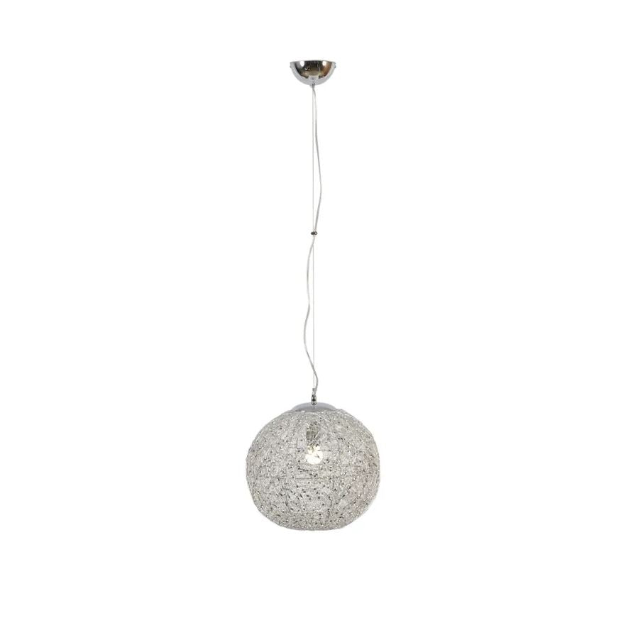 Lampadario ASTRA a Sospensione Led(E27) 120x35 cm In Metallo e Cristallo
