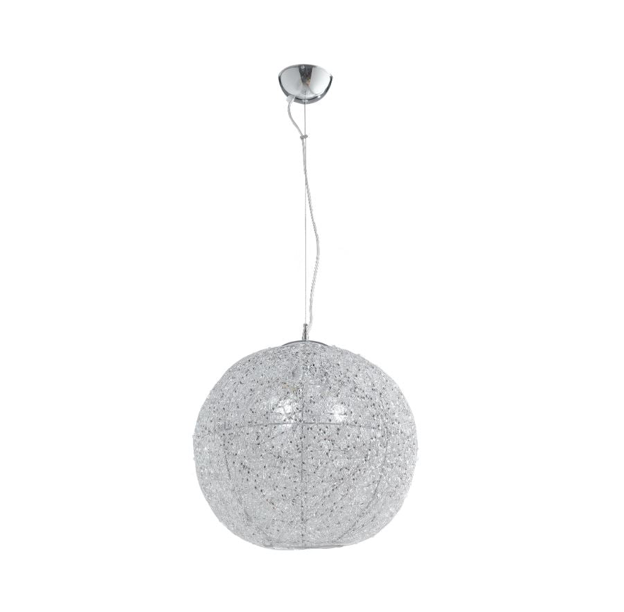 Lampadario ASTRA a Sospensione 3 luci Led(E27) 120x45 cm In Metallo e Cristallo