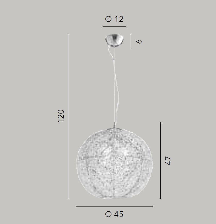 Lampadario ASTRA a Sospensione 3 luci Led(E27) 120x45 cm In Metallo e Cristallo