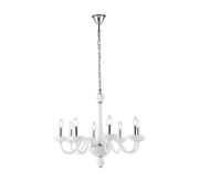 Lampadario ALFIERE a Sospensione 8 Luci Led (E14) 74 cm In Vetro