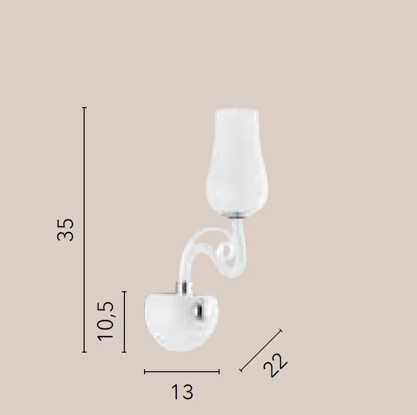 Applique ANGEL Led(E14) 35 cm in Vetro Soffiato