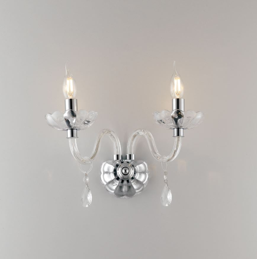 Applique RIFLESSO 2 Luci Led (E14) 40 cm In Cristallo