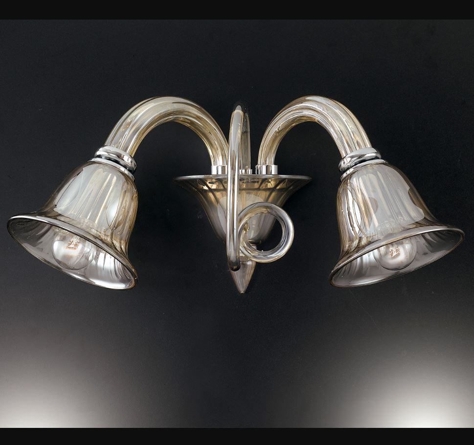 Applique POSEIDON 2 luci Led(E14) 37 cm in Vetro Soffiato