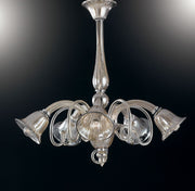 Lampadario POSEIDON a Sospensione 5 luci Led(E14) 72x65 cm In Vetro Soffiato