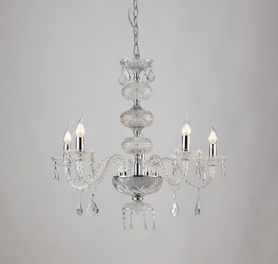 Lampadario INCANTO Led(E14) 5 Luci 69 cm in Vetro