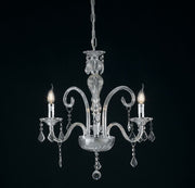Lampadario CRISTALLO a Sospensione 3 Luci Led(E14) 66cm in Vetro