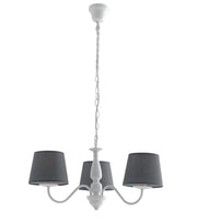 Lampadario FAVOLA a Sospensione 3 luci Led(E14) 100x56 cm in Metallo e Tessuto