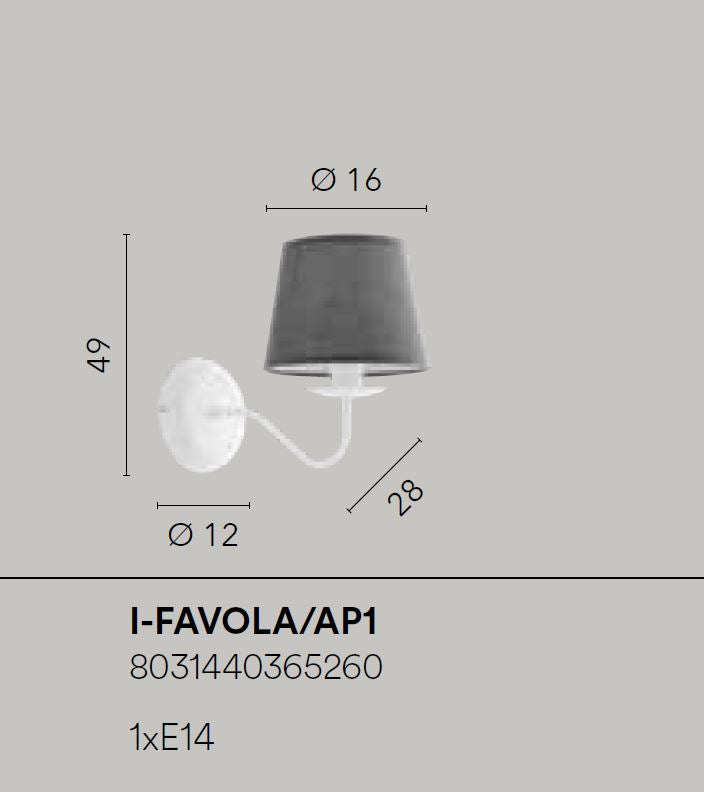 Applique FAVOLA Luce Led(E14) 49 cm in Metallo e Vetro