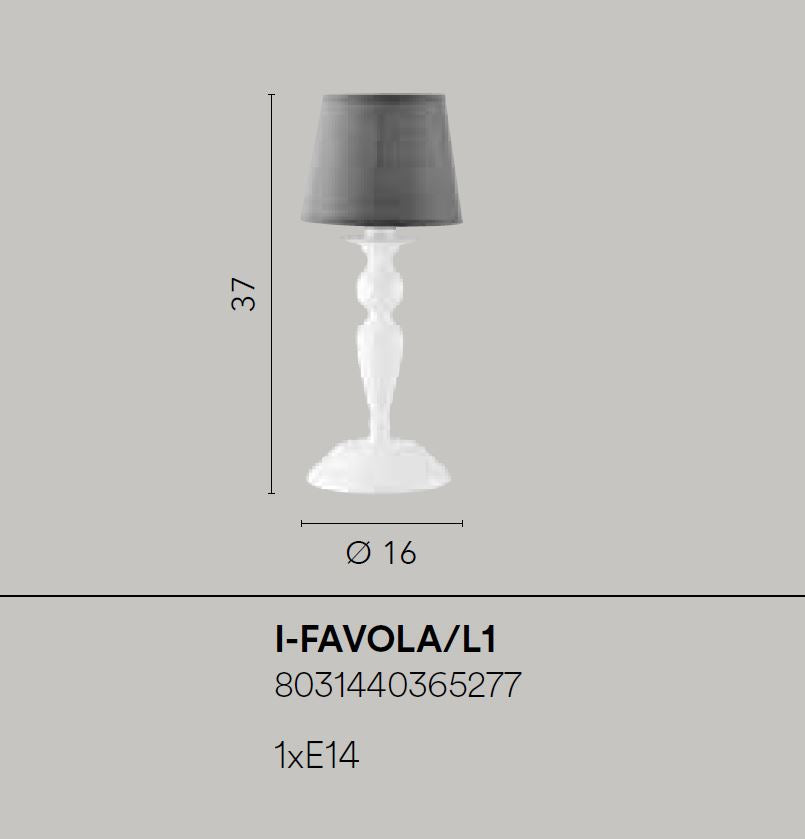 Lampada FAVOLA Da Tavolo Led(E14) 37 cm in Metallo e tessuto
