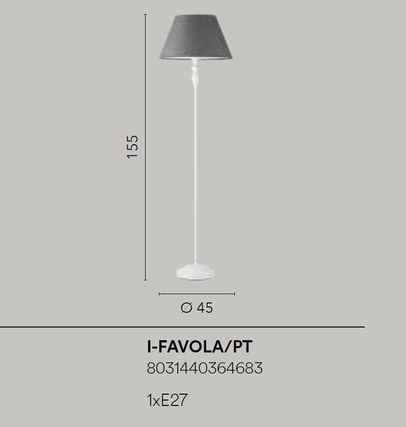Piantana FAVOLA 155 cm Led (E27) In Metallo e Tessuto