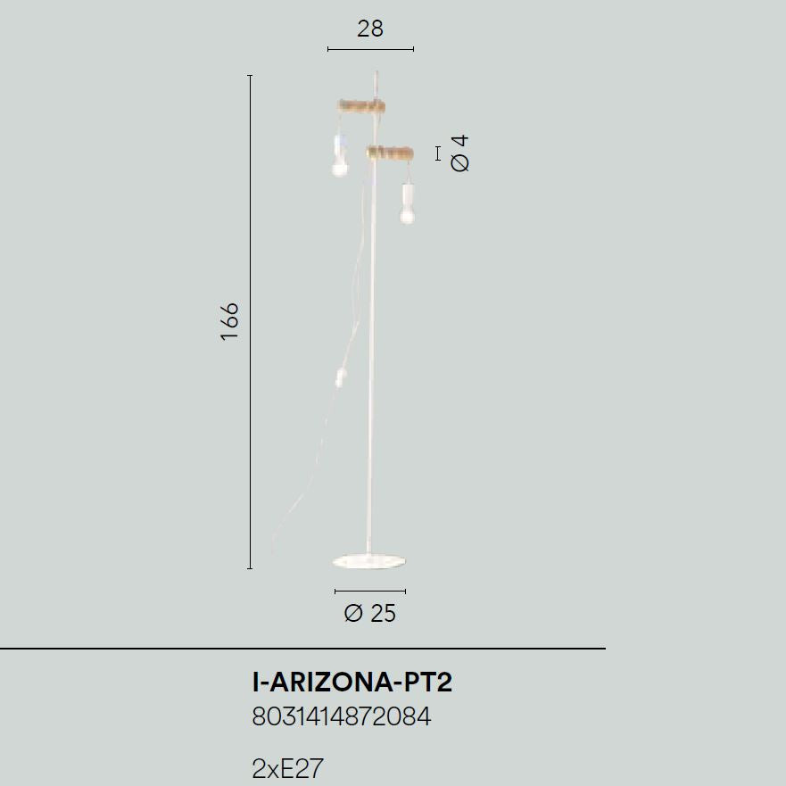 Piantana ARIZONA 2 Luci Led (E27) 166 cm In Metallo