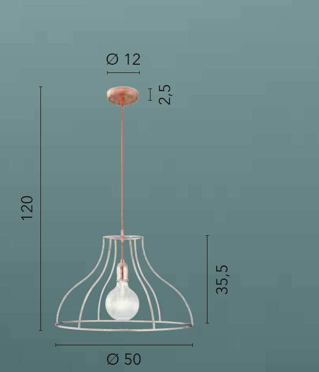 Lampadario FRIDA a Sospensione Led (E27) 50 cm In Metallo