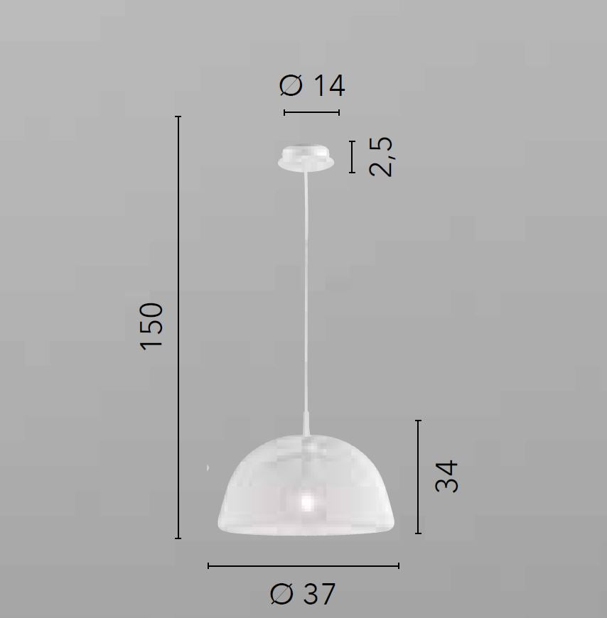 Lampadario HAREM a Sospensione Led (E27) 37 cm In Metallo