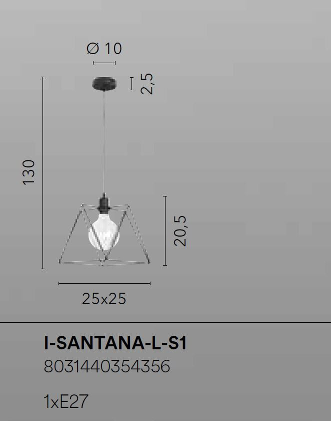 Lampadario SANTANA a Sospensione Led (E27) 25 cm In Metallo