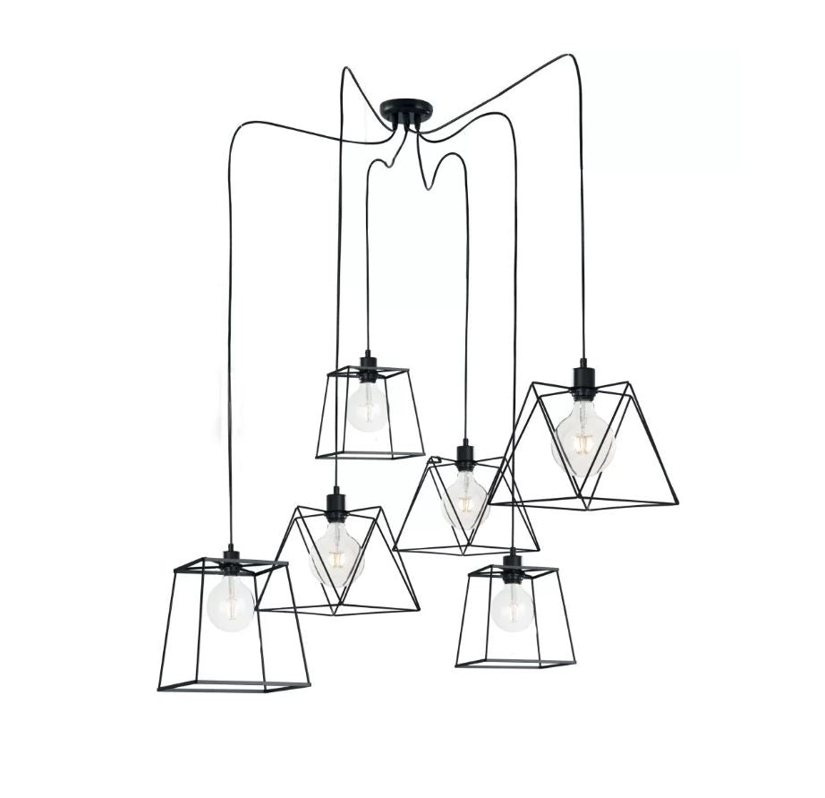 Lampadario BROOKLYN a Sospensione 6 Luci Led (E27) 250 cm In Metallo