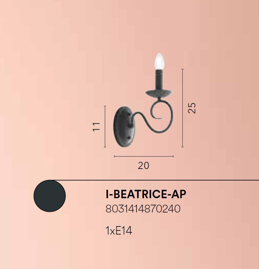 Applique BEATRICE Led (E14) 25 cm In Metallo