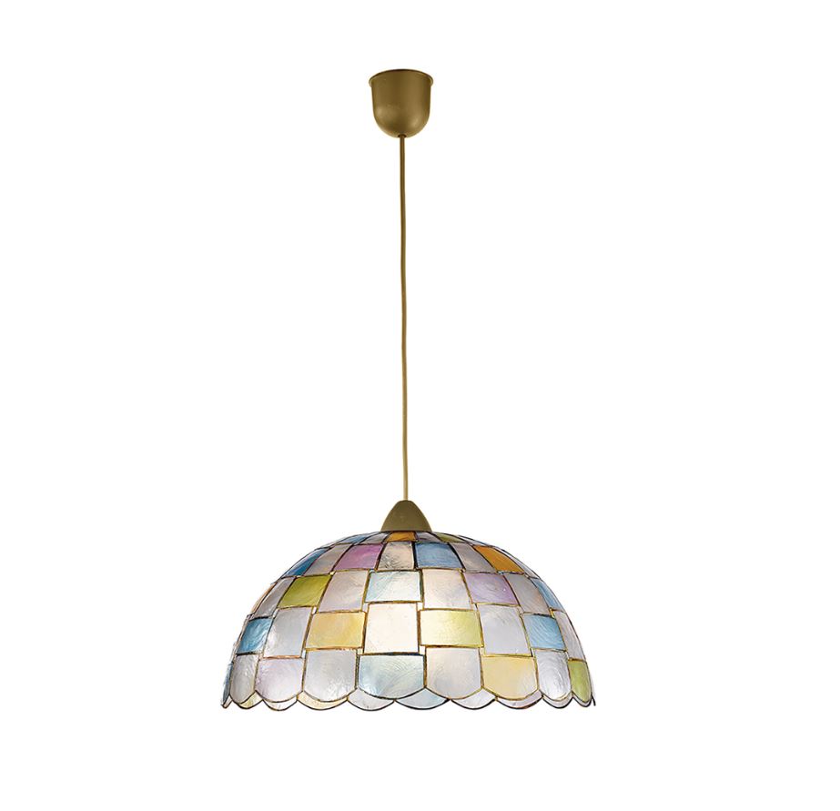 Lampadario PAULA a Sospensione Led(E27) 120x40 cm in Madreperla