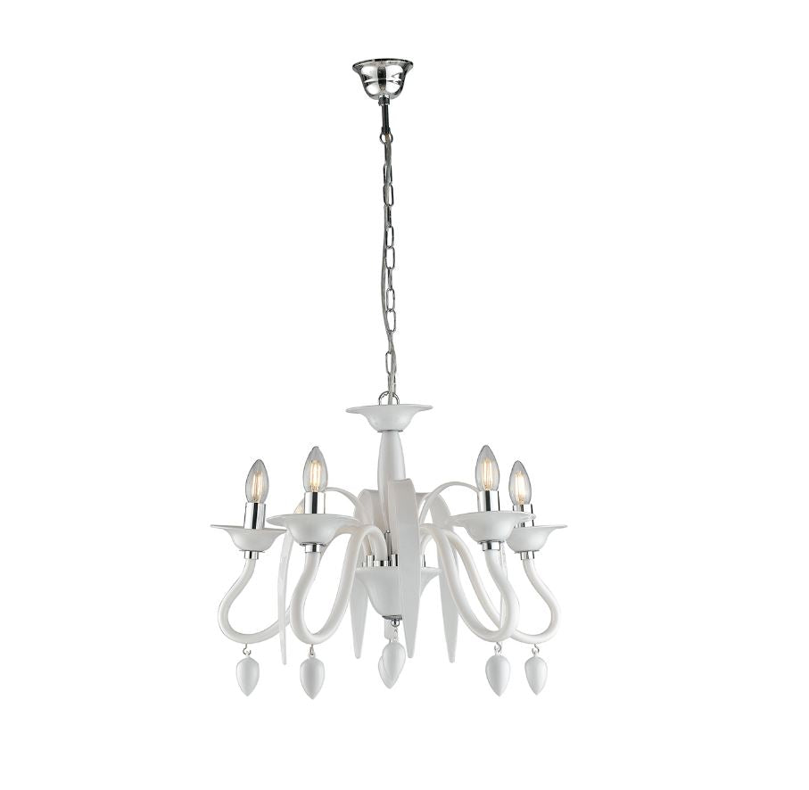 Lampadario ESTEFAN a Sospensione 5 Luci Led (E14) 53 cm In Acrilico