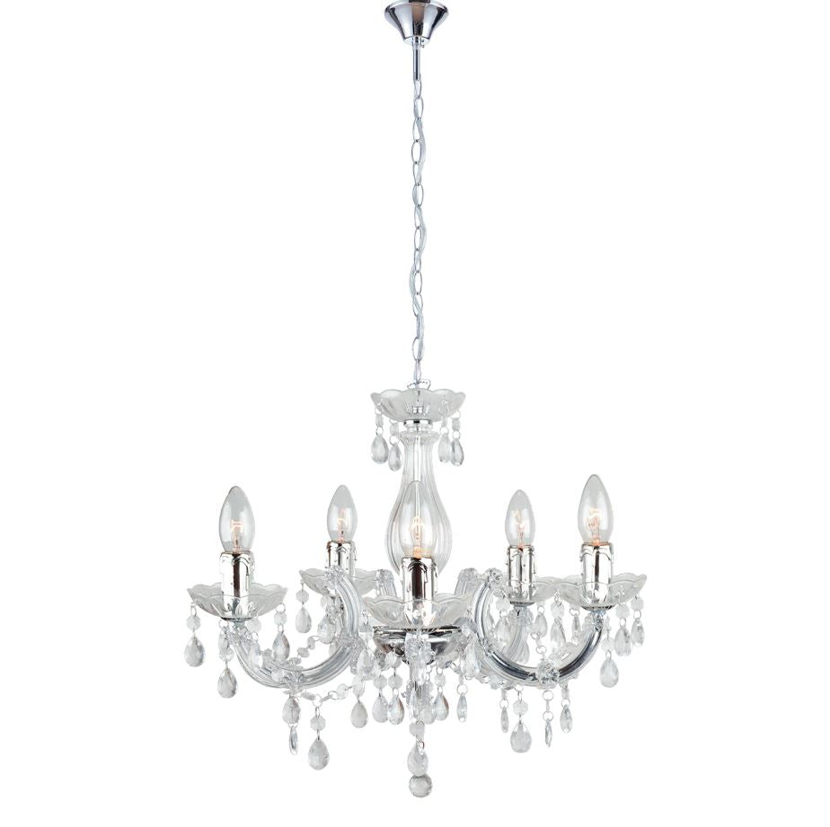 Lampadario HOUSTON a Sospensione 5 Luci Led (E14) 44 cm In Acrilico