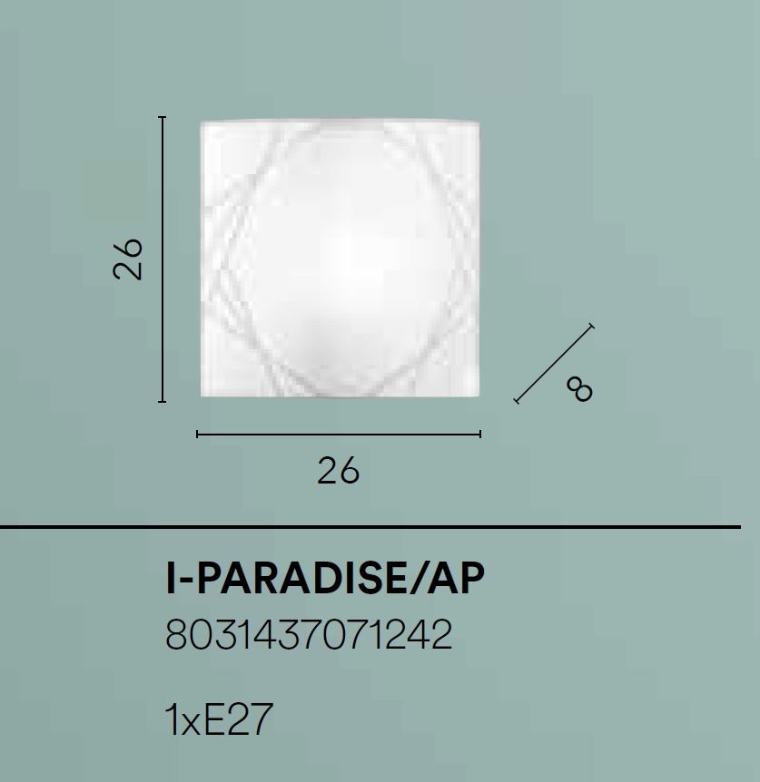 Applique PARADISE (E27) 1 Luce In Vetro
