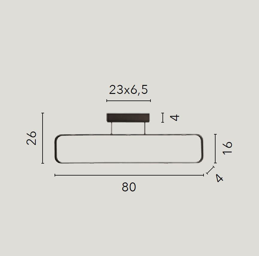 Plafoniera MOKA LED 180 cm 35W in Alluminio