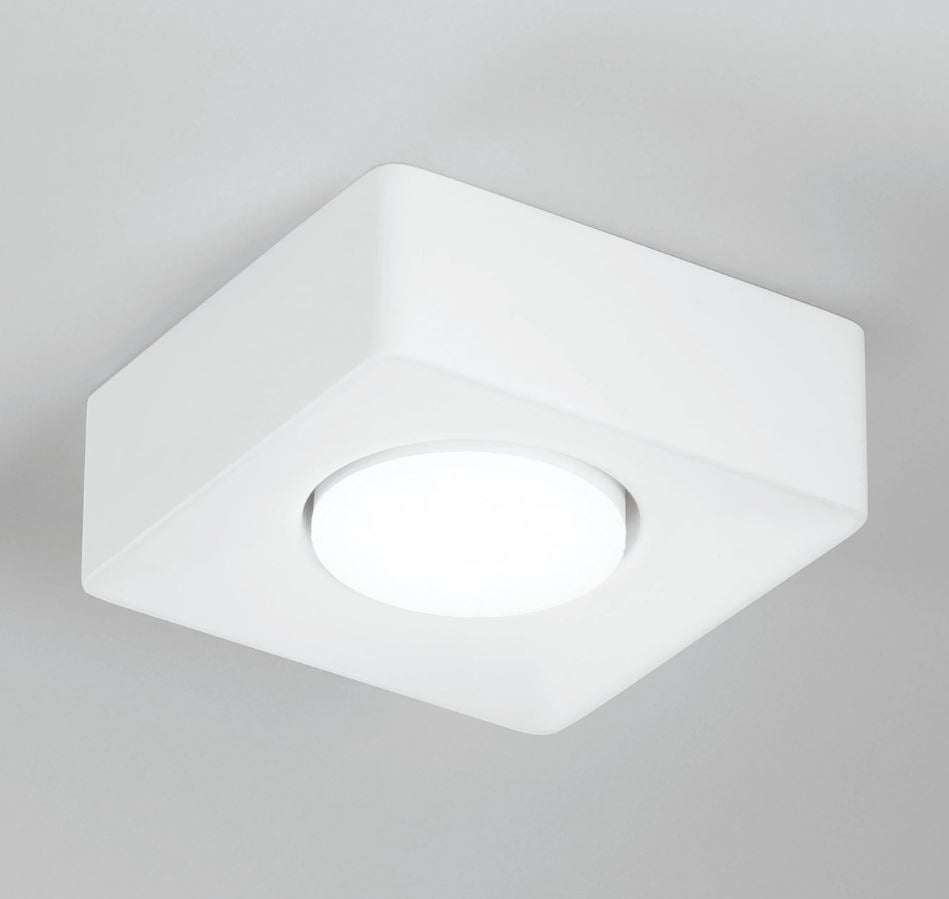 Faretto ATHEN Quadrato Led(GX53) 14 cm in Gesso