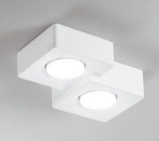 Faretto ATHEN Quadrato 2 Luci Led(GX53) 26 cm in Gesso